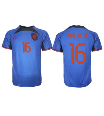 Nederland Tyrell Malacia #16 Bortedrakt VM 2022 Kortermet